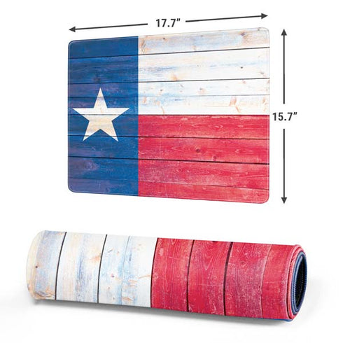 Texas Flag Light Wood Gaming Mouse Pad